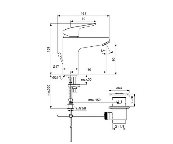 смеситель для раковины IDEAL STANDARD CERAFLEX